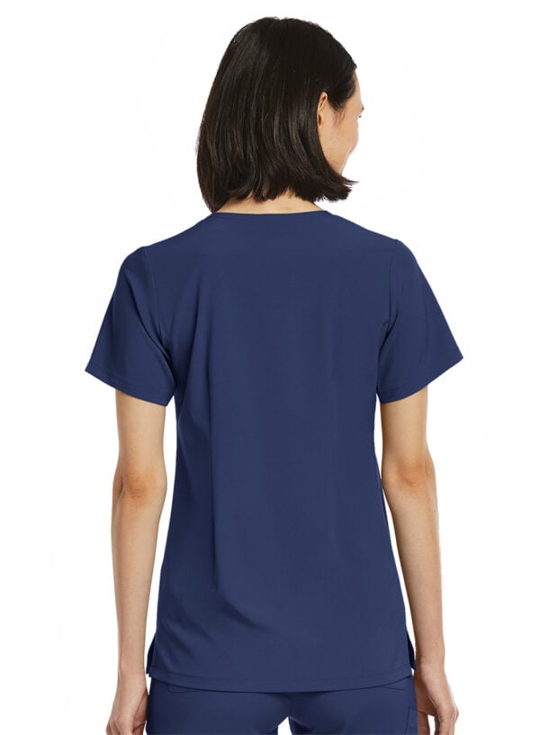 SJ101-Womens-Fitted-One-Pocket-Scrub-Top-Navy-3