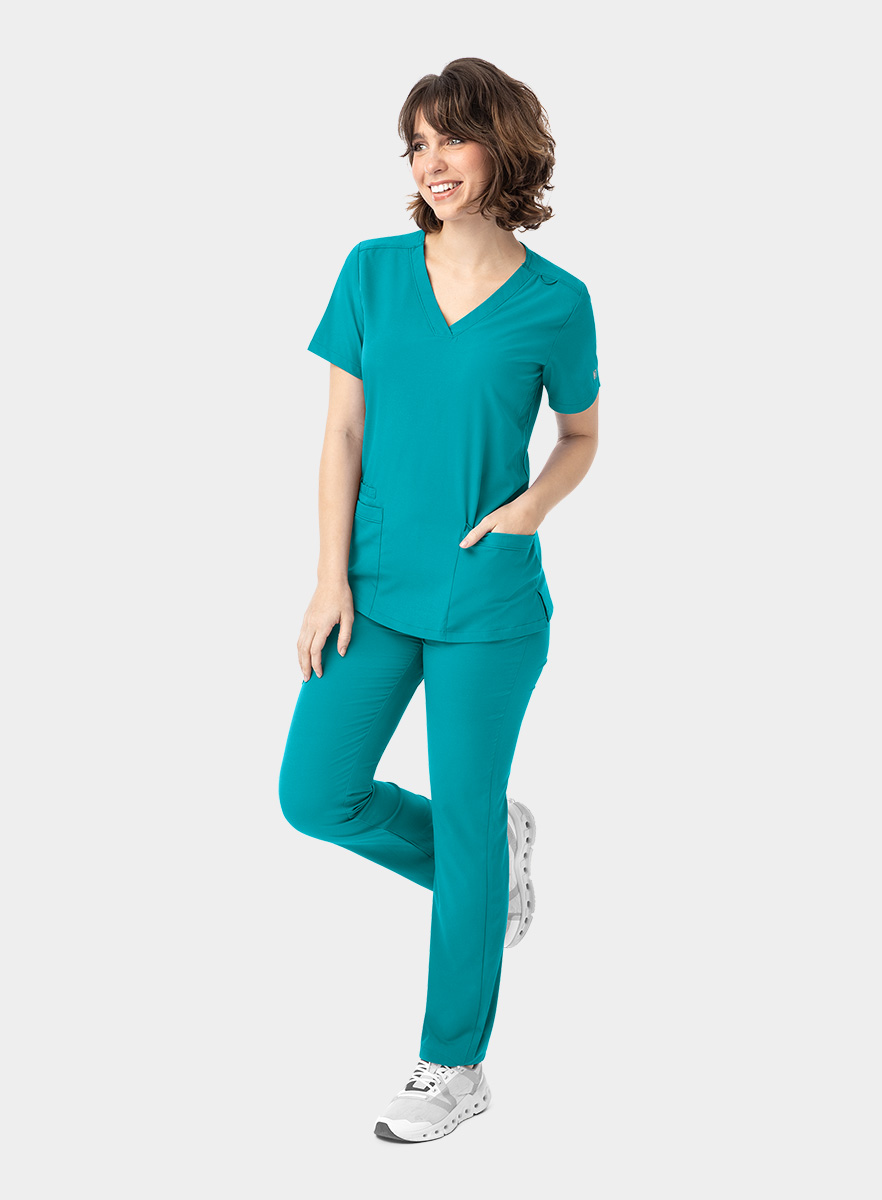 SJ102-Womens-Fitted-Two-Pocket-Scrub-Top-Teal-25-02