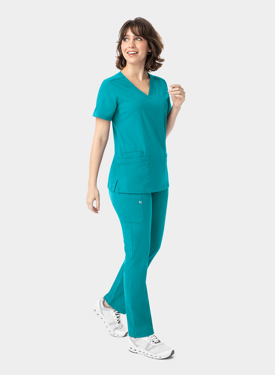 SJ102-Womens-Fitted-Two-Pocket-Scrub-Top-Teal-25-04