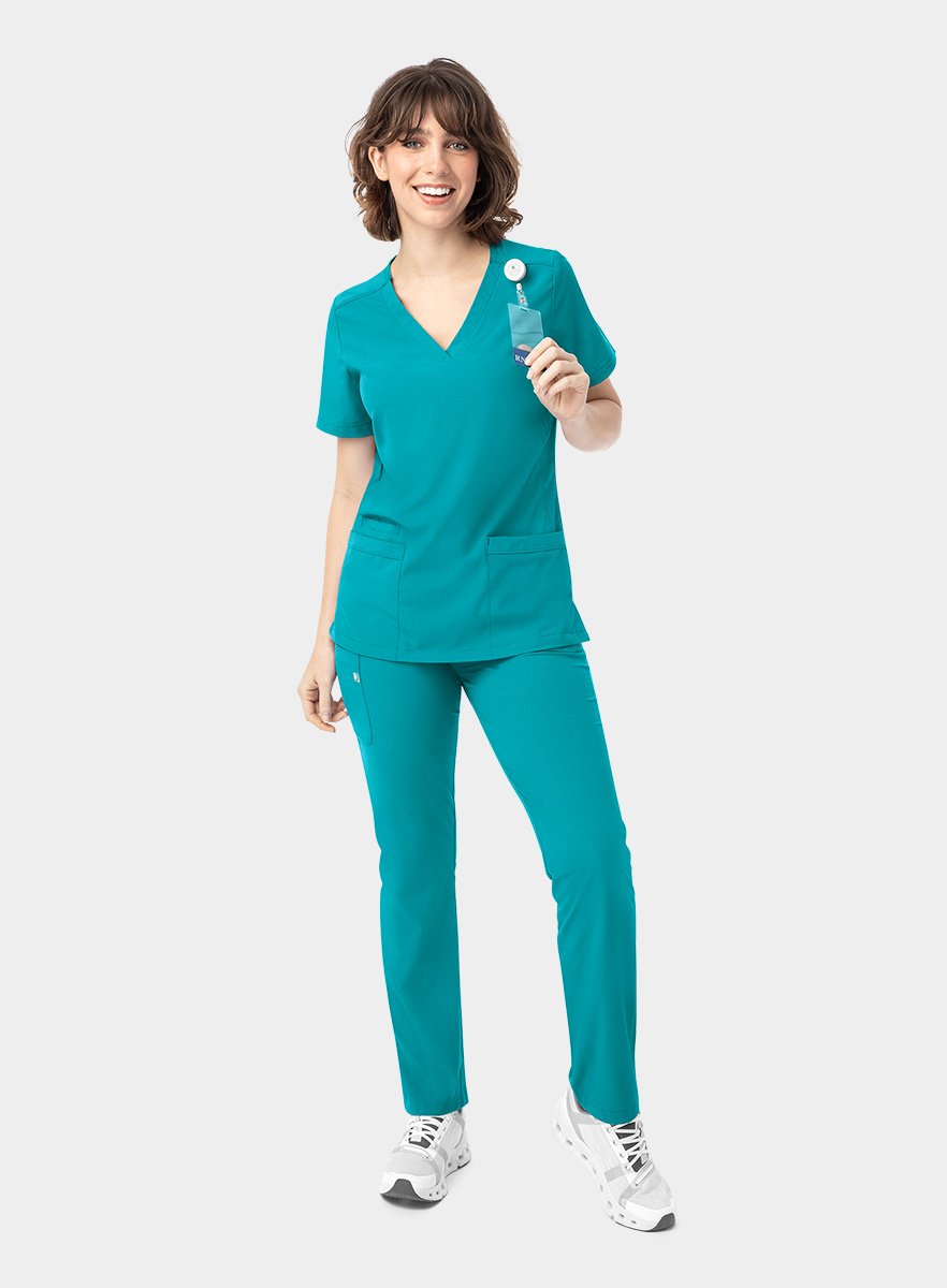 SJ102-Womens-Fitted-Two-Pocket-Scrub-Top-Teal-25-05