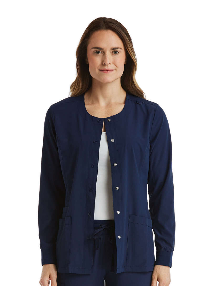 SJ301 - Women's Scrub Jacket - Navy - Front SJ301 - Women's Scrub Jacket - Navy - Front