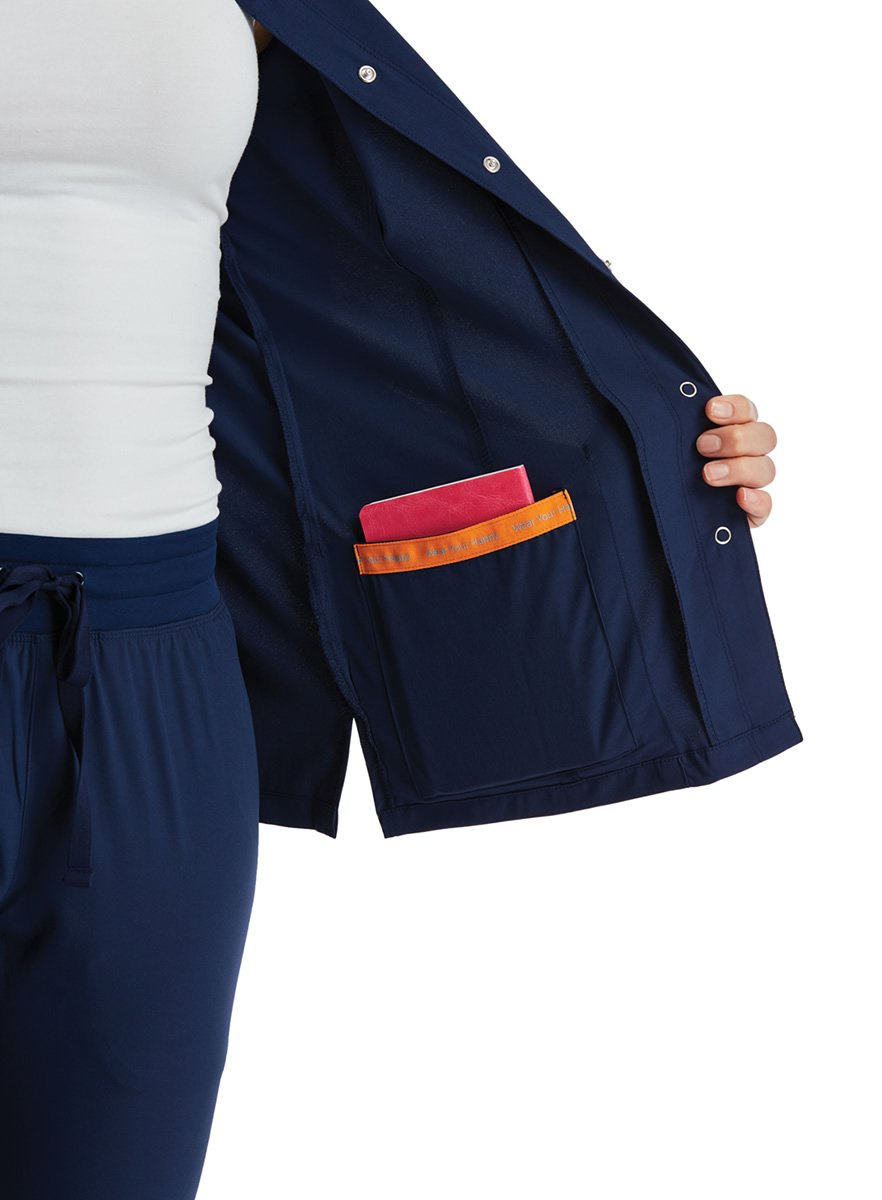 SJ301 - Women's Scrub Jacket - Navy - Inside Pocket SJ301 - Women's Scrub Jacket - Navy - Inside Pocket