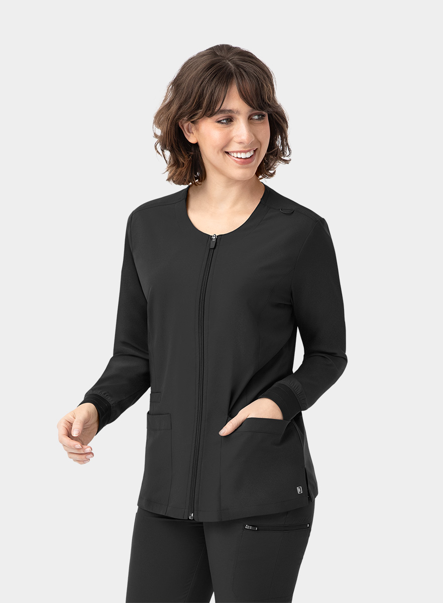 SJ302-Womens-Zip-Front-Scrub-Jacket-Black-02