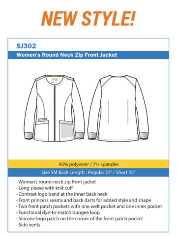 Women's Zip Front Scrub Jacket