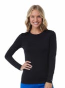 SJ401 - Women's Long Sleeve Scrub Undershirt - Black