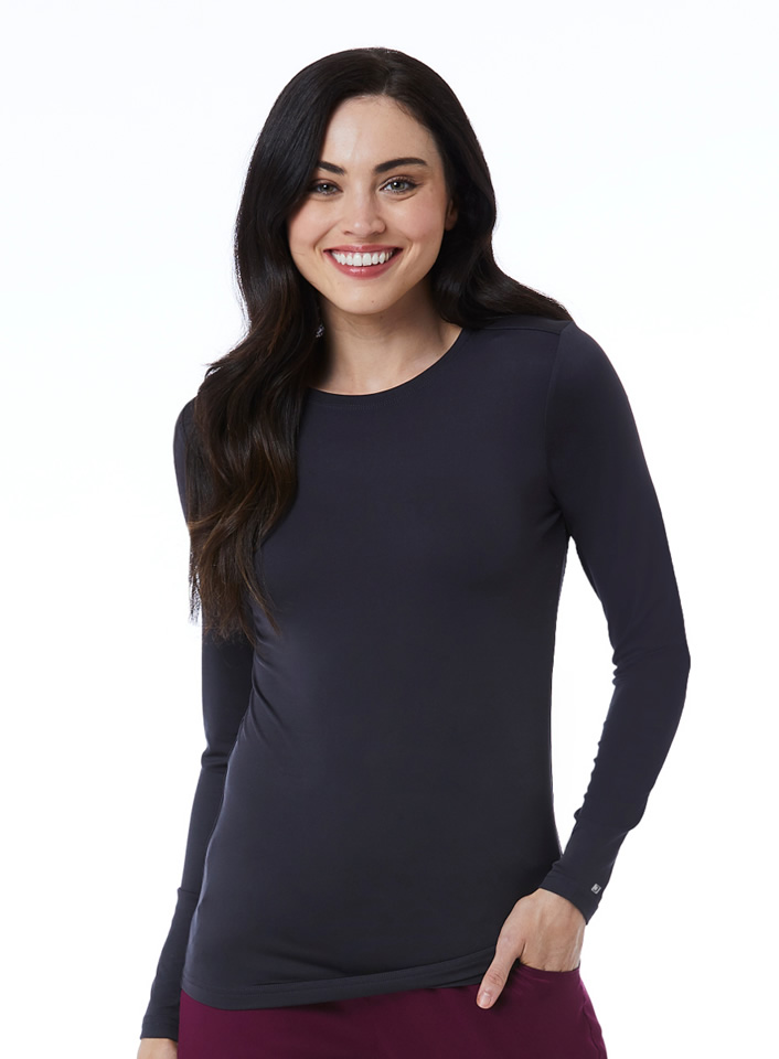 SJ401 - Women's Long Sleeve Scrub Undershirt - Pewter