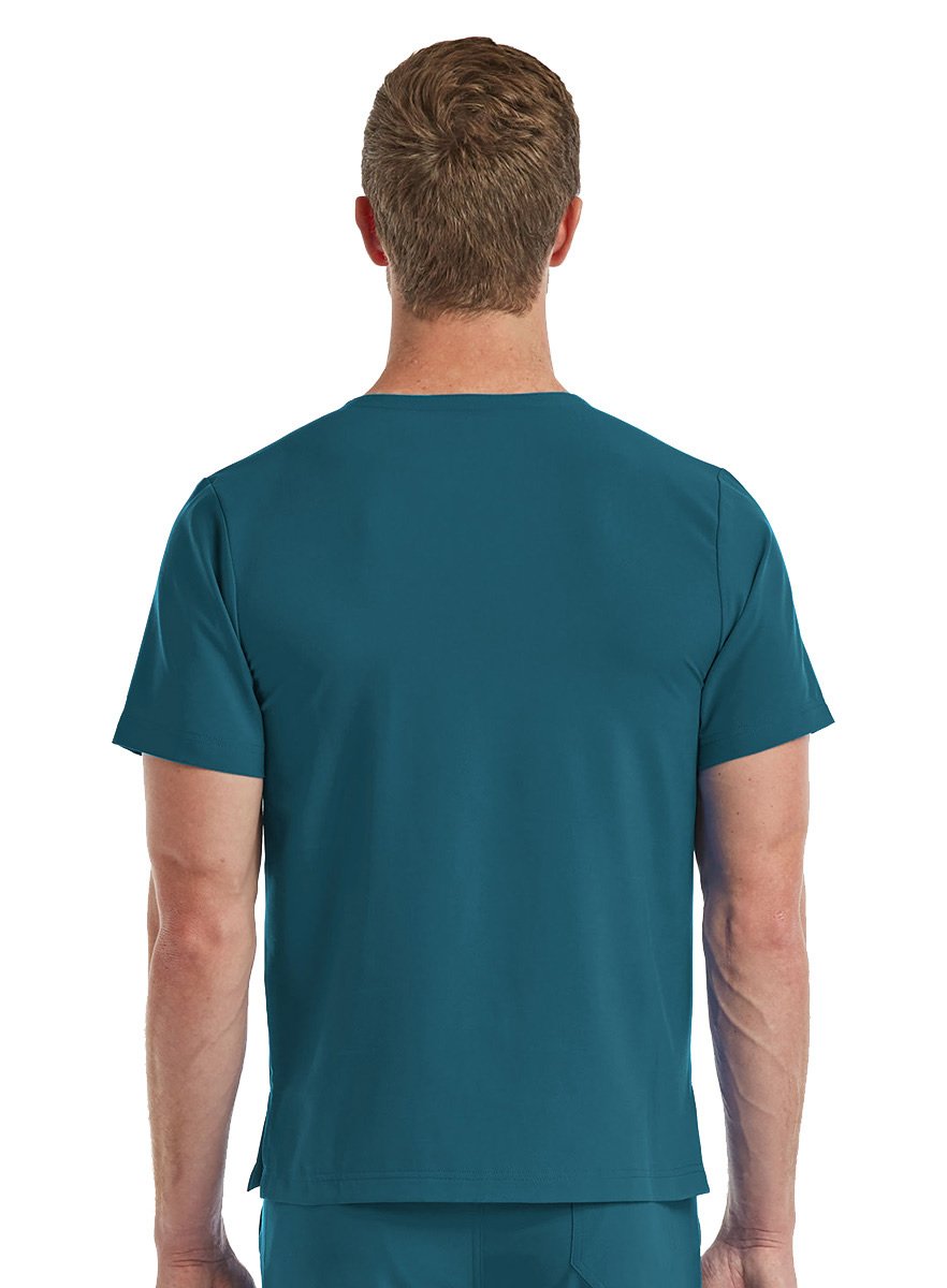 SJ501 - Fit-4-All One Pocket Scrub Top - Caribbean - Back SJ501 - Fit-4-All One Pocket Scrub Top - Caribbean - Back