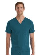 SJ501 - Fit-4-All One Pocket Scrub Top - Caribbean - Front