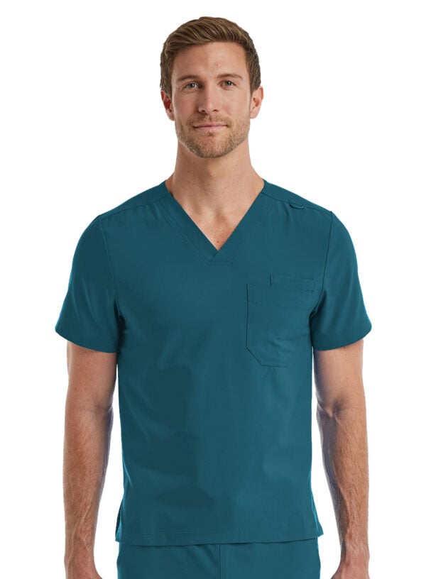 SJ501 - Fit-4-All One Pocket Scrub Top - Caribbean - Front
