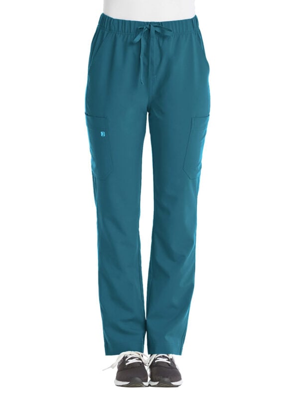SJ601 - Fit-4-All Straight Leg Cargo Scrub Pant - Caribbean - Front