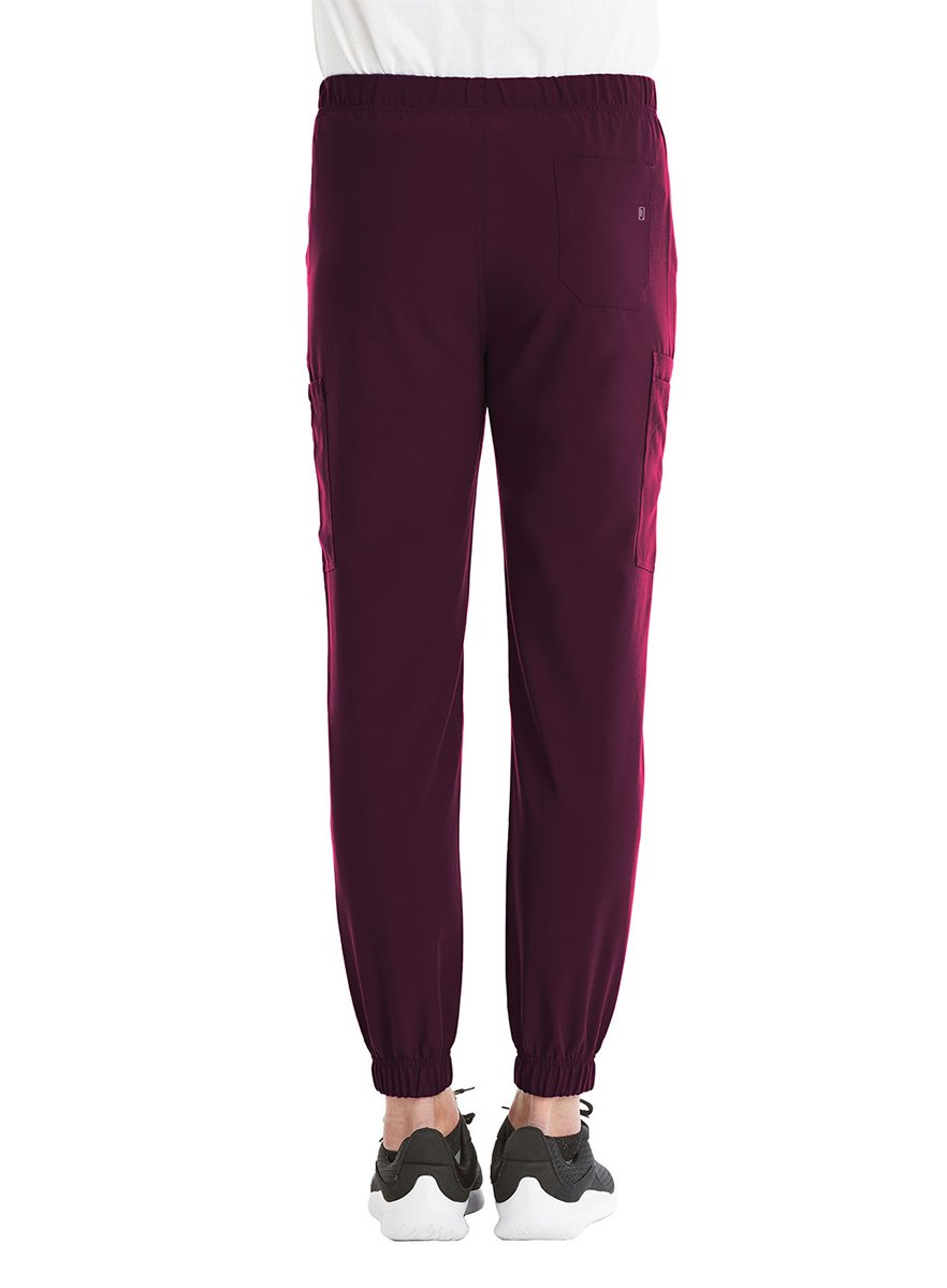 SJ602 Fit-4-All Cargo Jogger Scrub Pant - Wine - Back SJ602 Fit-4-All Cargo Jogger Scrub Pant - Wine - Back