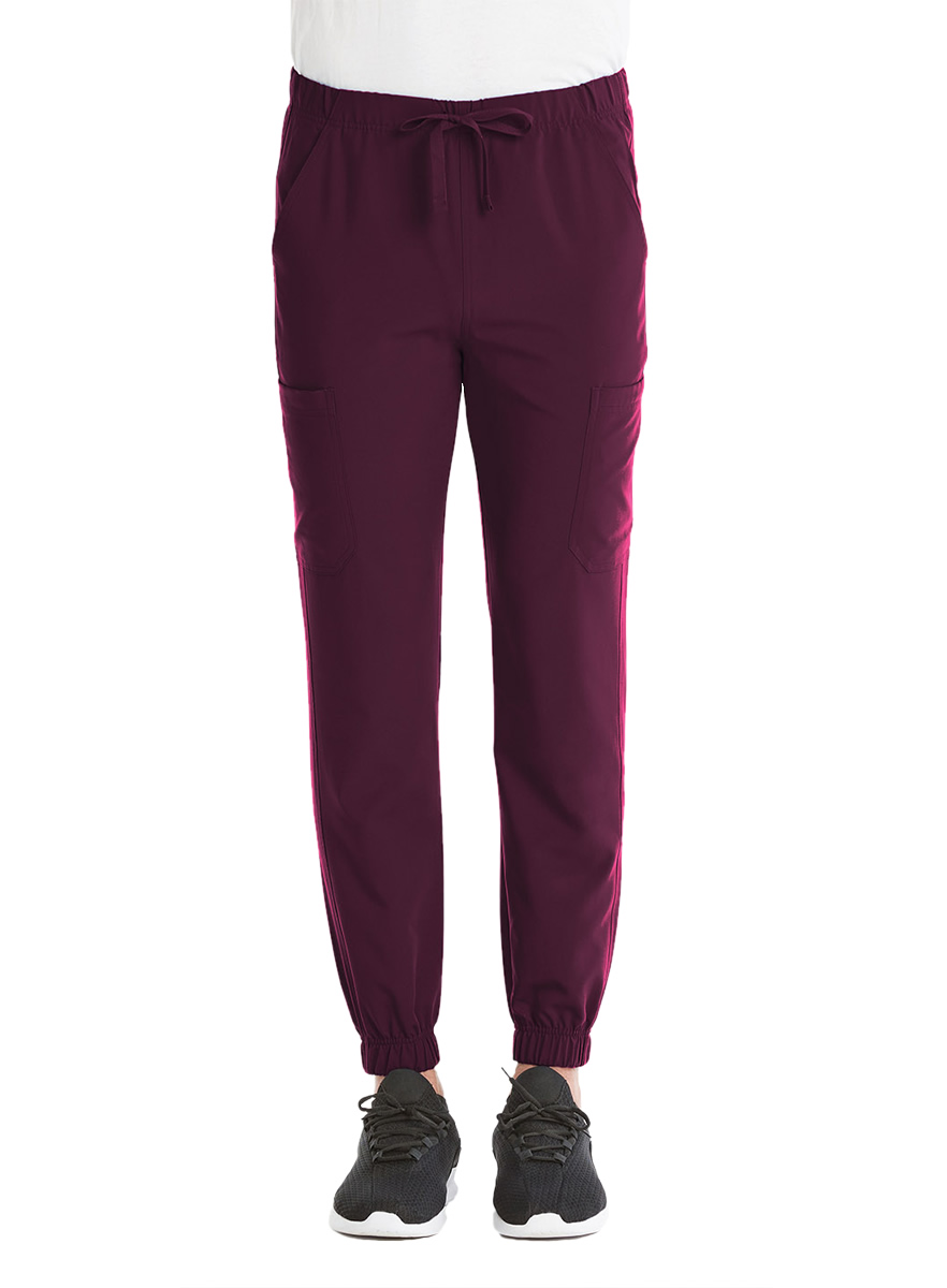 SJ602 Fit-4-All Cargo Jogger Scrub Pant - Wine - Front SJ602 Fit-4-All Cargo Jogger Scrub Pant - Wine - Front