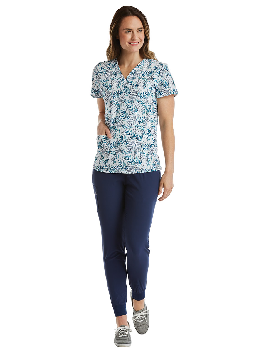 SJP1 - Women's Print Scrub Top - Willow - Lifestyle