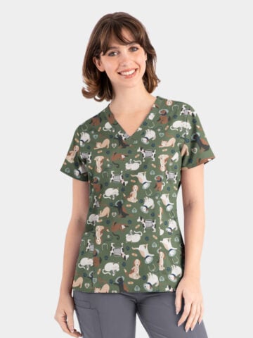 Women's Print Scrub Top (New)