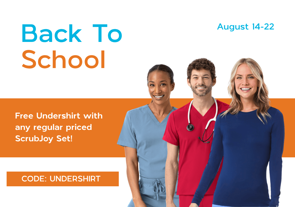Back To School - Free Undershirt with any regular priced ScrubJoy Set! Code: UNDERSHIRT